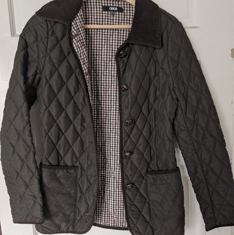 ASOS forest green quilted jacket